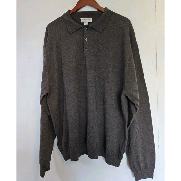 Pronto Uomo Other - Pronto Uomo Polo Shirt Mens 4XL Brown Merino Wool Preppy Designer Casual Comfort